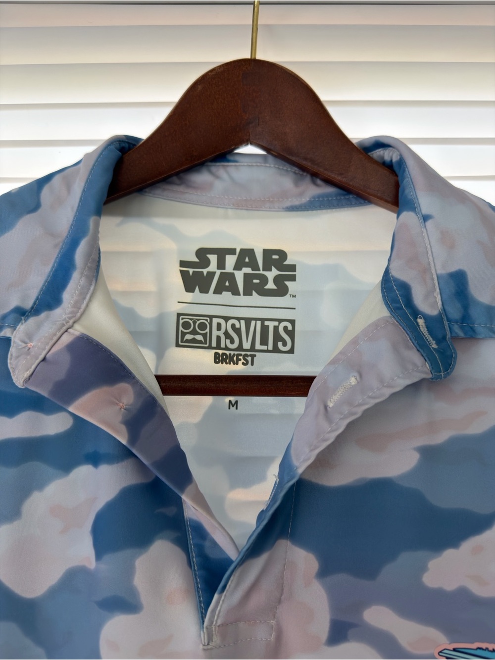 RSVLTS Star Wars Men's Blue and Pink Camo Polo
